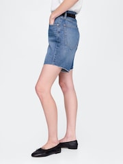 Gap Blue Mid Rise 90s Loose Denim Bermuda Shorts - Image 3 of 5