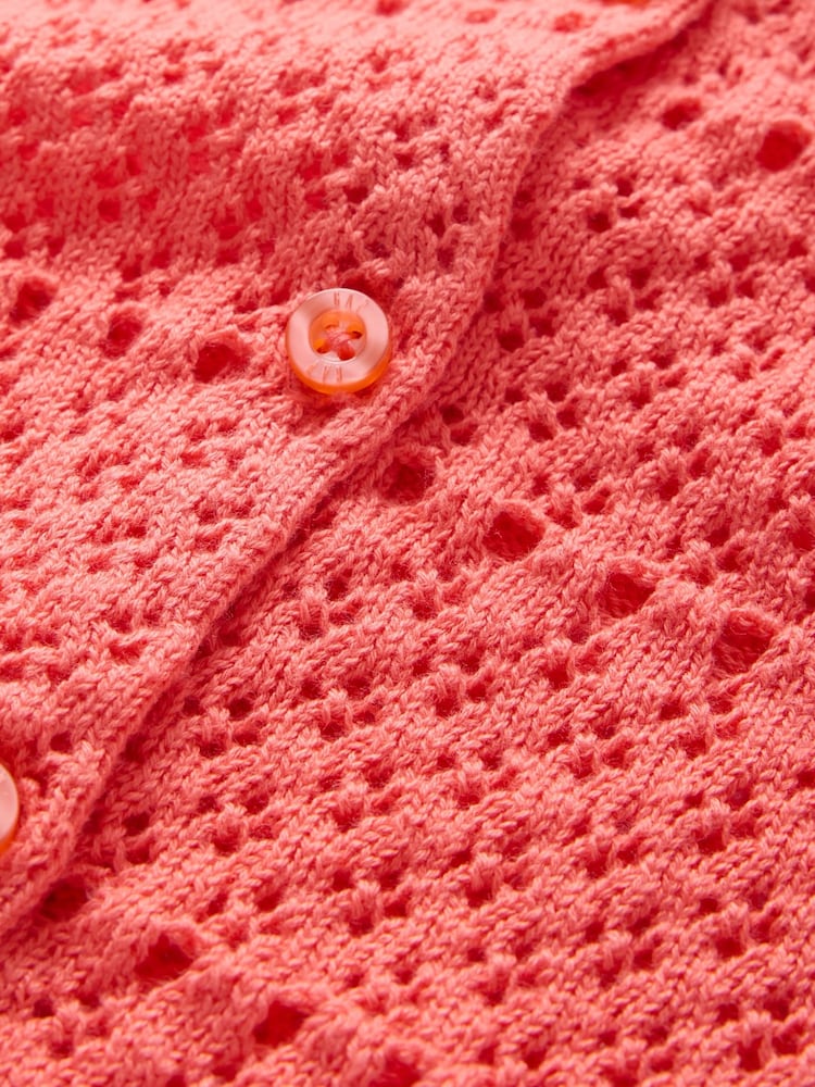 rdeča - Gap Pointelle Crochet pletena jopa (4-13let) - Slika 5 iz 5