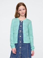 modra - Gap Pointelle Crochet pletena jopa (4-13let) - Slika 1 iz 7