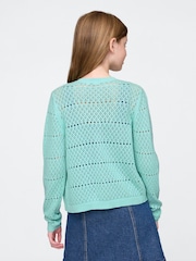 modra - Gap Pointelle Crochet pletena jopa (4-13let) - Slika 2 iz 7
