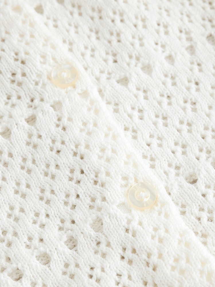 Gap White Pointelle Crochet Cardigan (4-13yrs) - Image 7 of 7 Gap White Pointelle Crochet Cardigan (4-13yrs) - Image 7 of 7