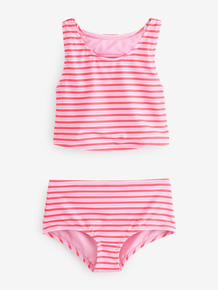 Gap Pink Stripe Cutout Tankini Swim Two-Piece (4-13yrs) - Image 1 of 4