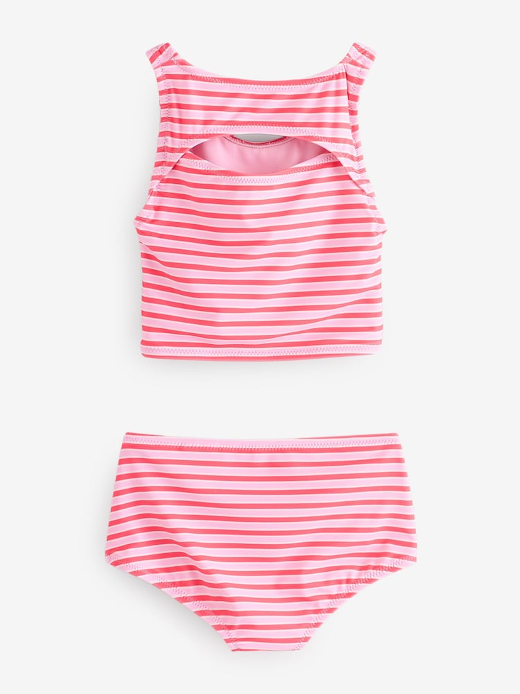 Gap Pink Stripe Cutout Tankini Swim Two-Piece (4-13yrs) - Image 2 of 4