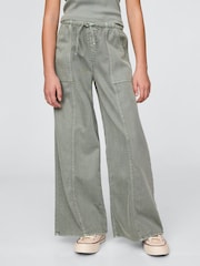 Verde - Pantalones baggy de sarga de Gap (4-13 años) - Imagen 1 de 5