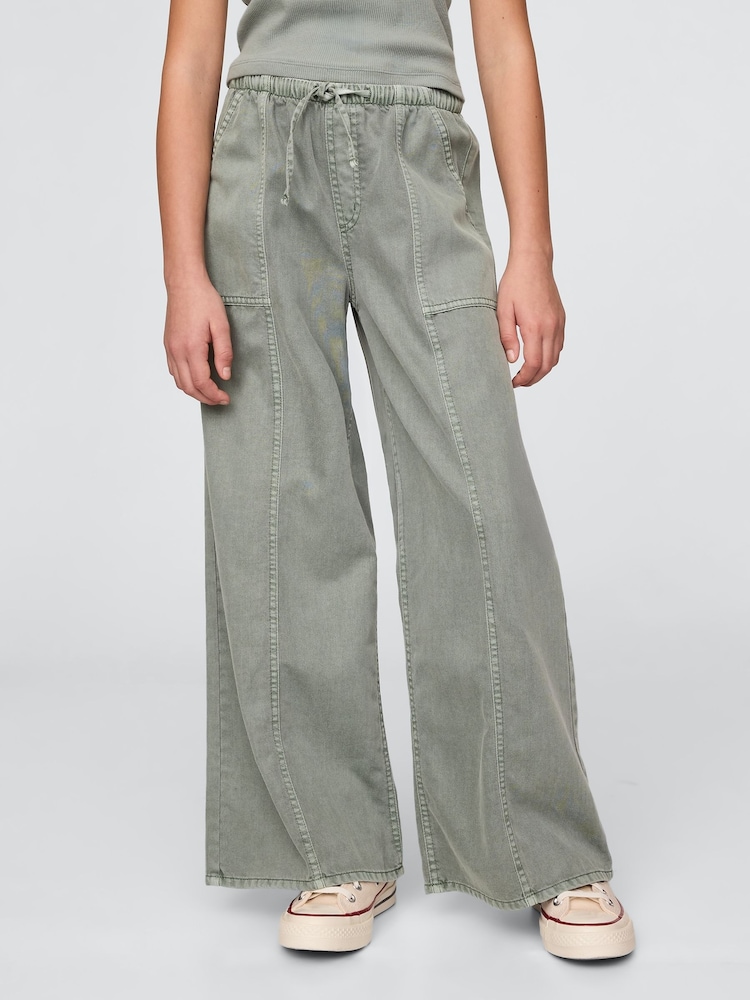 Verde - Pantalones baggy de sarga de Gap (4-13 años) - Imagen 1 de 5
