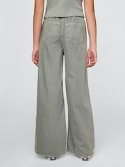 Verde - Pantalones baggy de sarga de Gap (4-13 años) - Imagen 2 de 5