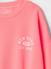 Gap Pink Vintage Soft NYC Logo Tunic Sweatshirt (4-13yrs) - Image 5 of 5