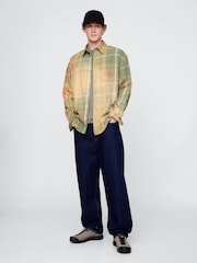 Gap Green Check Cotton Twill Oversized Shirt - Image 3 of 5
