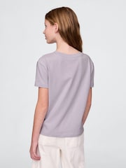 Gap Purple Cotton Short Sleeve Crew Neck Graphic T-Shirt (4-13yrs) - Image 2 of 4