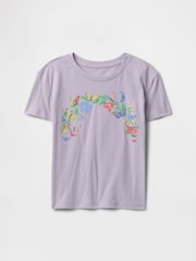 Gap Purple Cotton Short Sleeve Crew Neck Graphic T-Shirt (4-13yrs) - Image 3 of 4