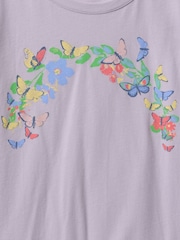 Gap Purple Cotton Short Sleeve Crew Neck Graphic T-Shirt (4-13yrs) - Image 4 of 4