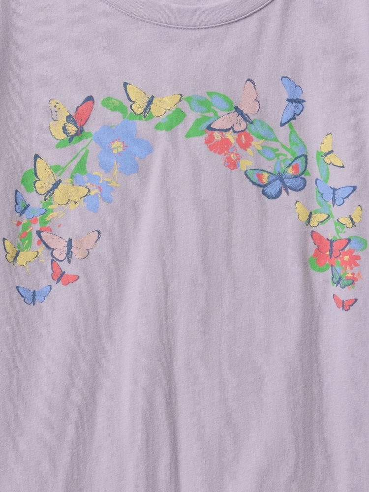 Gap Purple Cotton Short Sleeve Crew Neck Graphic T-Shirt (4-13yrs) - Image 4 of 4