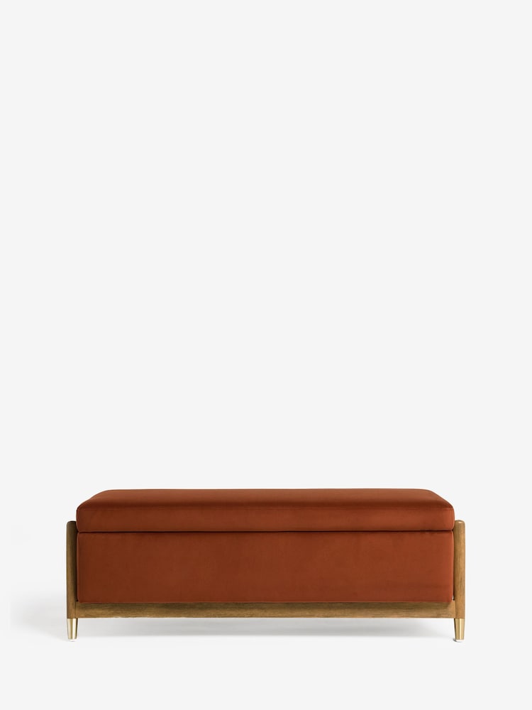 Soft Velvet Rust Brown Flinton Storage Ottoman Bench - Image 1 of 6