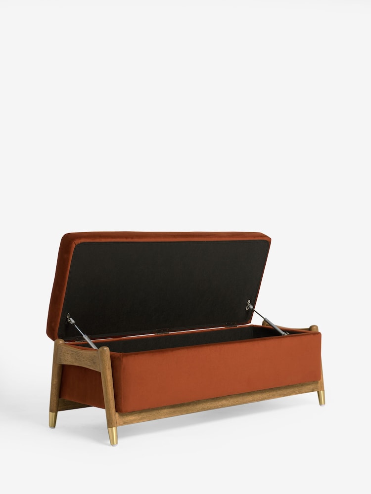 Soft Velvet Rust Brown Flinton Storage Ottoman Bench - Image 2 of 6
