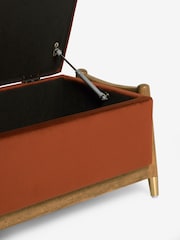 Soft Velvet Rust Brown Flinton Storage Ottoman Bench - Image 4 of 6