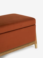 Soft Velvet Rust Brown Flinton Storage Ottoman Bench - Image 8 of 10