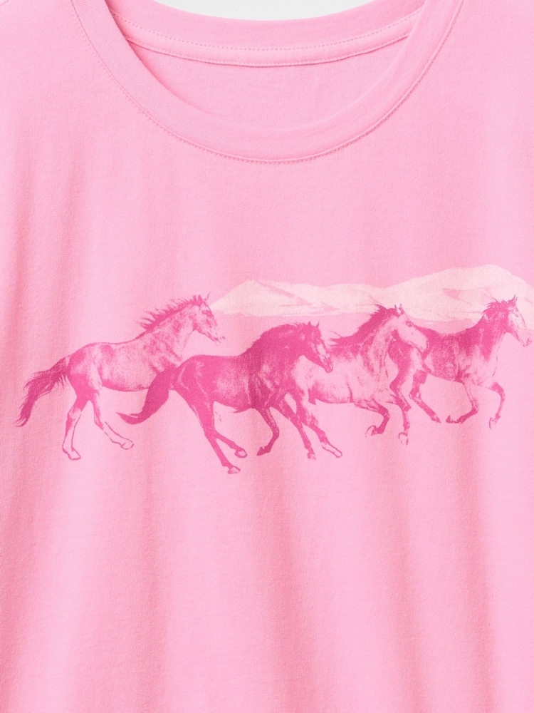 Gap Pink Cotton Short Sleeve Crew Neck Graphic T-Shirt (4-13yrs) - Image 4 of 4 Gap Pink Cotton Short Sleeve Crew Neck Graphic T-Shirt (4-13yrs) - Image 4 of 4