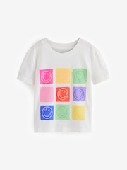 Gap White Smile Cotton Short Sleeve Crew Neck Graphic T-Shirt (4-13yrs) - Image 1 of 4
