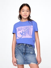 Gap Blue Guitar Cotton Short Sleeve Crew Neck Graphic T-Shirt (4-13yrs) - Image 1 of 4