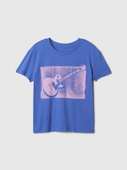 Gap Blue Guitar Cotton Short Sleeve Crew Neck Graphic T-Shirt (4-13yrs) - Image 3 of 4