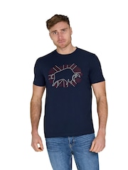Raging Bull Blue Outburst 100% Cotton Union Jack T-Shirt - Image 1 of 5
