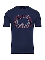 Raging Bull Blue Outburst 100% Cotton Union Jack T-Shirt - Image 5 of 5