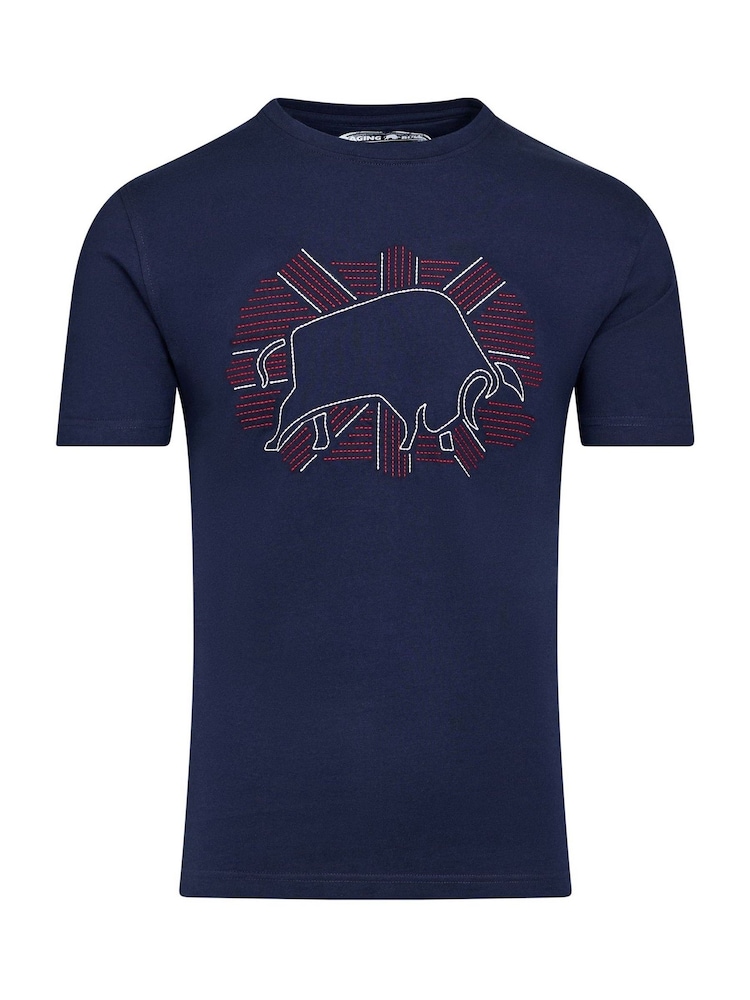 Raging Bull Blue Outburst 100% Cotton Union Jack T-Shirt - Image 5 of 5