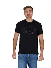 Raging Bull Highbuild 100% Cotton Black T-Shirt - Image 1 of 5