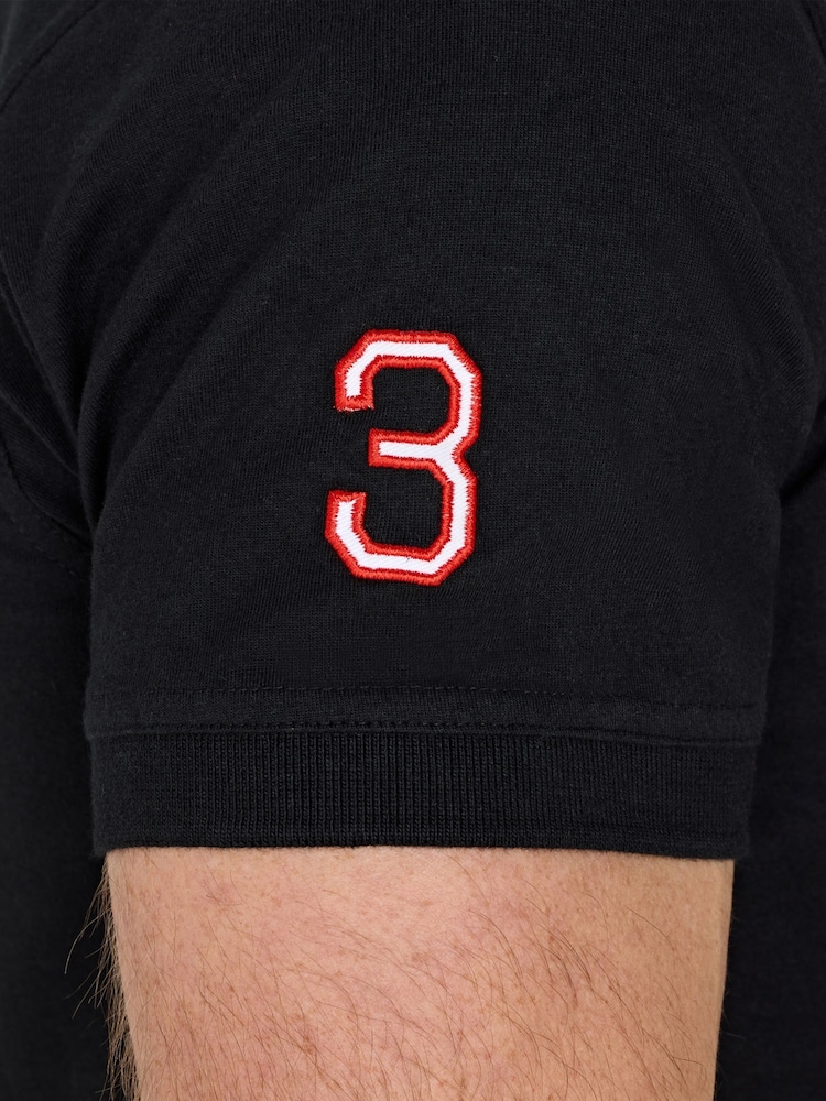 Raging Bull Classic 100% Cotton Crest Black Polo Shirt - Image 3 of 7
