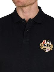 Raging Bull Classic 100% Cotton Crest Black Polo Shirt - Image 4 of 7