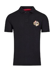 Raging Bull Classic 100% Cotton Crest Black Polo Shirt - Image 7 of 7