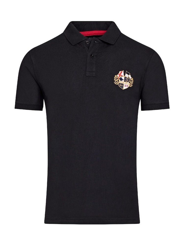 Raging Bull Classic 100% Cotton Crest Black Polo Shirt - Image 7 of 7