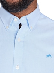 Raging Bull Blue Long Sleeve Classic 100% Cotton Oxford Shirt - Image 3 of 7