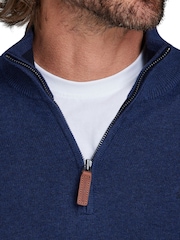 Raging Bull Blue Classic Quarter Zip Cotton/Cashmere Knit Jumper - Image 3 of 5