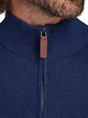 Raging Bull Blue Classic Quarter Zip Cotton/Cashmere Knit Jumper - Image 4 of 5