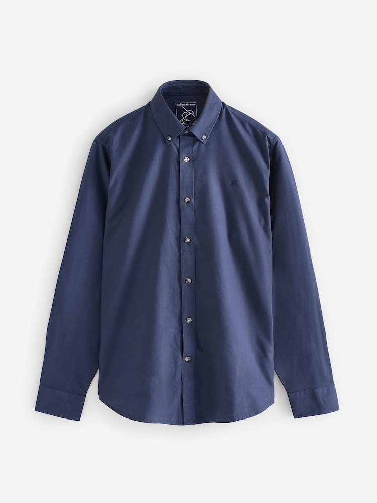 Raging Bull Blue Long Sleeve Classic 100% Cotton Oxford Shirt - Image 1 of 1