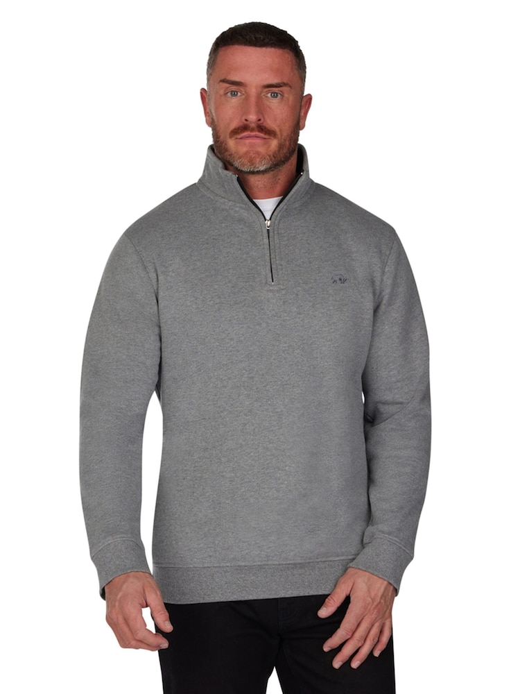 Raging Bull Grey Classic Quarter Zip Sweat Jumper - Image 1 of 4