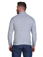 Raging Bull Grey Classic Ribbed Quarter Zip Knit 100% Cotton Sweater - Image 2 of 5