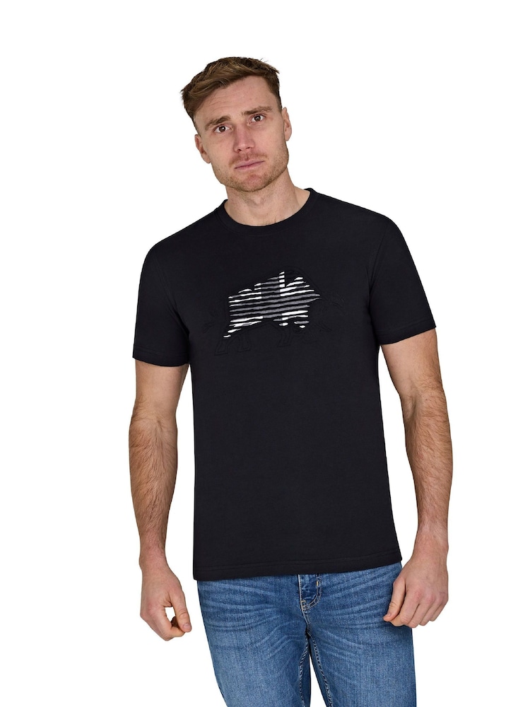 Raging Bull Slash Black 100% Cotton T-Shirt - Image 1 of 5