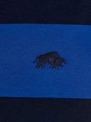 Raging Bull Blue Classic Jersey Contrast Panel Polo Shirt - Image 8 of 8