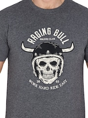 Raging Bull Grey Work Hard Ride Easy T-Shirt - Image 3 of 5