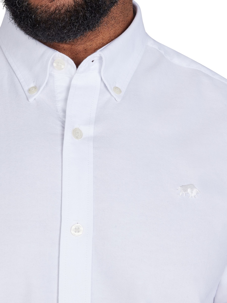 Raging Bull Long Sleeve Classic 100% Cotton Oxford White Shirt - Image 2 of 8 Raging Bull Long Sleeve Classic 100% Cotton Oxford White Shirt - Image 2 of 8
