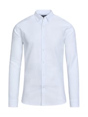 Raging Bull Long Sleeve Classic 100% Cotton Oxford White Shirt - Image 6 of 8