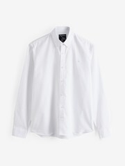Raging Bull Long Sleeve Classic 100% Cotton Oxford White Shirt - Image 7 of 8