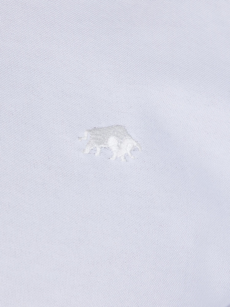 Raging Bull Long Sleeve Classic 100% Cotton Oxford White Shirt - Image 7 of 7