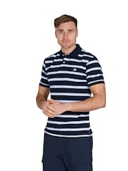 Raging Bull Blue Classic Triple Stripe Birdseye 100% Cotton Polo Shirt - Image 1 of 5