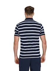 Raging Bull Blue Classic Triple Stripe Birdseye 100% Cotton Polo Shirt - Image 2 of 5