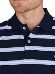 Raging Bull Blue Classic Triple Stripe Birdseye 100% Cotton Polo Shirt - Image 3 of 5