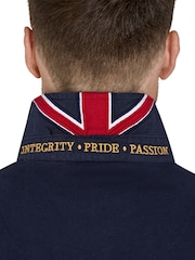 Raging Bull Blue Classic Long Sleeve Rugby 100% Cotton Shirt - Image 3 of 5