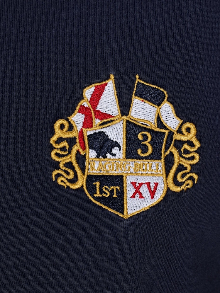 Raging Bull Blue Classic Long Sleeve Rugby 100% Cotton Shirt - Image 5 of 5 Raging Bull Blue Classic Long Sleeve Rugby 100% Cotton Shirt - Image 5 of 5